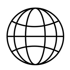 globe icon on white background. symbol of peace, internet vector. mobile applications and websites