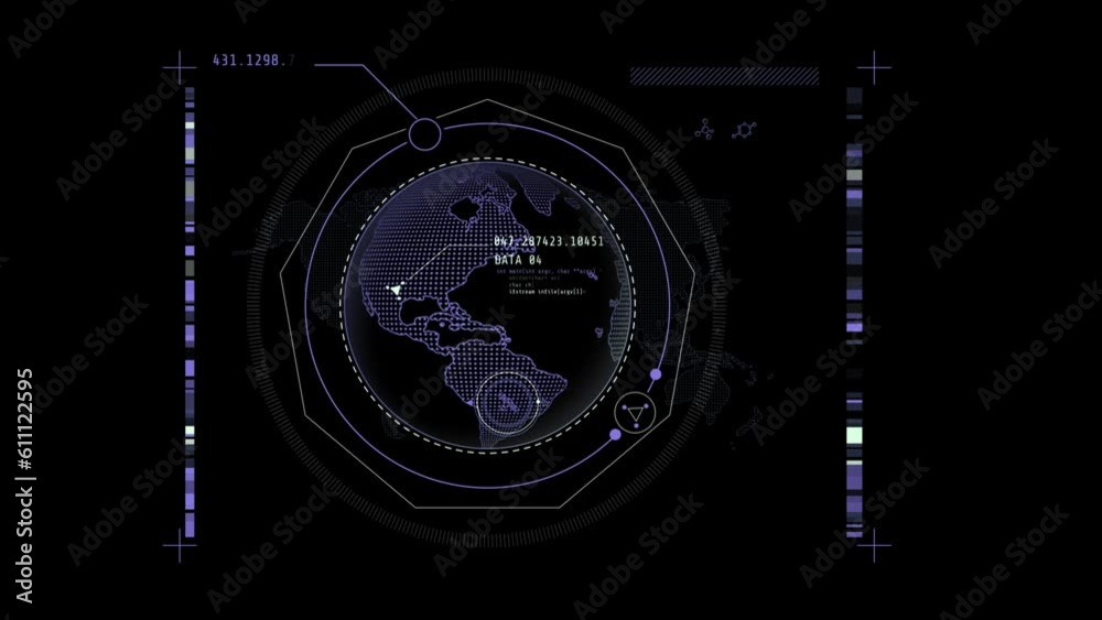 Canvas Prints hud element - planet earth with data infographics.