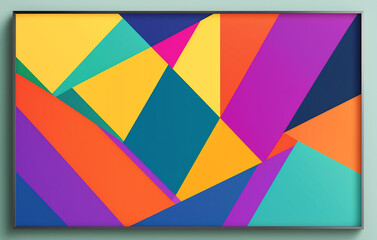 Fototapeta premium Abstract background with colorful geometric shapes.Illustration for your design. Generative AI.
