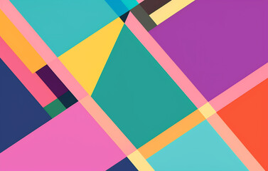 Obraz premium Abstract background with colorful geometric shapes.Illustration for your design. Generative AI.