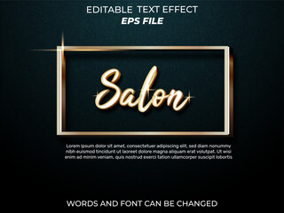 Obraz premium salon text effect, font editable, typography, 3d text. vector template