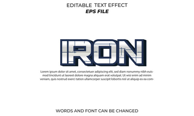 iron text effect, font editable, typography, 3d text.
