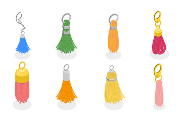 3D Isometric Flat  Set of Trinkets