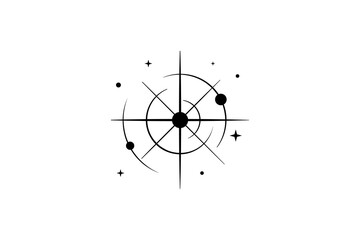 space compass creative logo concept - obrazy, fototapety, plakaty