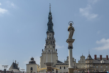 Fototapeta na wymiar The national sanctuary of Poland, the monastery of Our Lady of Czestochowa at Jasna Gora in may 2020.