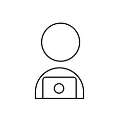 user avatar line style icon design of Person profile social communication human user partnership member and figure theme Vector illustration