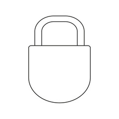 The silhouette of a padlock, good protection for the house on a white background.