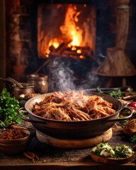 Steaming Hot Pulled Pork-Generative AI