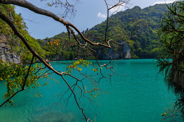 beautiful lagoon,tropical paradise,Angthong national marine park, koh Samui, Suratthani, Thailand.