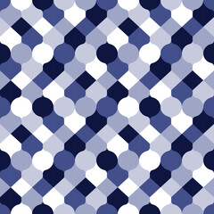 Abstract geometric shapes pattern in blue shades. Vector seamless pattern design for textile, fashion, paper and wrapping. 