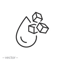 blood test icon, human level sugar, line symbol on white background - editable stroke vector illustration eps10