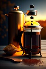 coffee maker on a white background, Generative AI