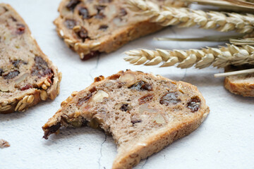 brow Bread and tea cup for breakfast 
