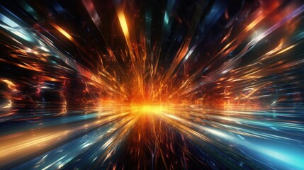 Abstract light trail. Illustration AI Generative