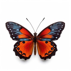 Naklejka premium Tropical butterfly isolated. Illustration AI Generative.