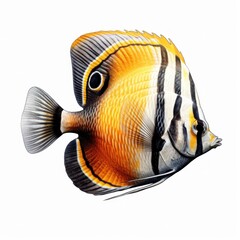 Butterfly fish isolated. Illustration AI Generative.