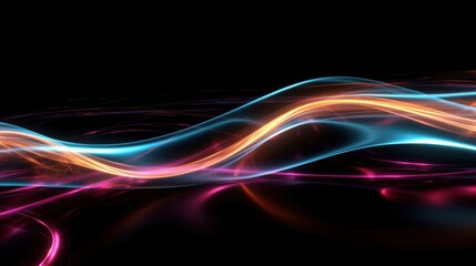Naklejka premium Abstract light trail. Illustration AI Generative