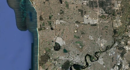 3D Buildings Rendering Perth Australia HD satellite image