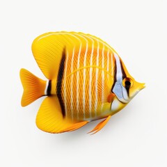 Butterfly fish isolated. Illustration AI Generative.