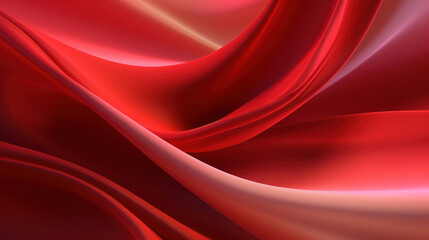 Obraz premium Abstract 3d background. Smooth red satin texture with pink overtones. Luxurious red satin drapery design. Generative Ai.