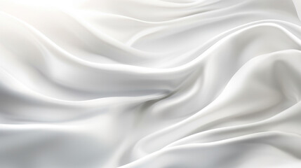 Fototapeta na wymiar White satin texture. Abstract 3d background. Smooth glossy silk drapery. Generative Ai.