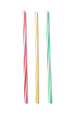 Obraz na płótnie Canvas Different plastic drinking straws on white background