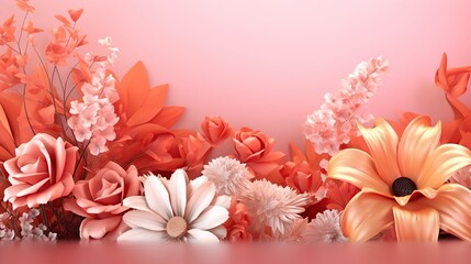 flowers on background 3D. Generative AI