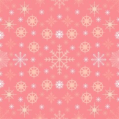 Winter abstract watercolor snowflakes seamless Christmas polka dots pattern for new year gift box and wrapping