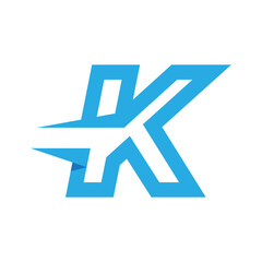 Initial letter K logo Design Vector