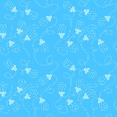 Fototapeta premium Cartoon illumination seamless light bulbs pattern for wrapping paper and fabrics and linens and festive