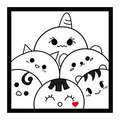 cute doodle monsters