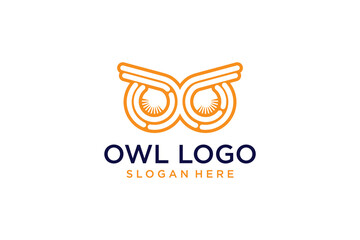 Owl logo idea with modern abstract concept vector
