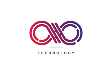 Infinity logo idea with modern creative technology concept