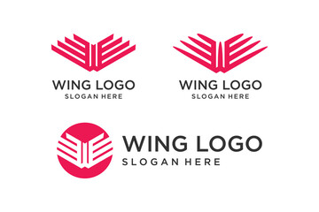 Wing logo idea with modern creative unique concept