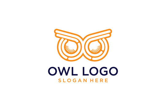 Owl logo idea with modern abstract concept vector