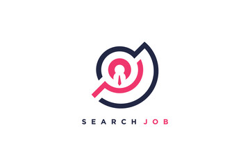 Search job logo design idea with creative unique concept