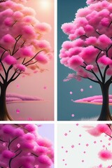 pink blossom, Generative AI