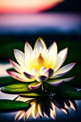 lotus flower in the pond, Generative AI