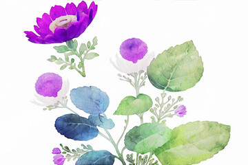 Watercolor Flower Wedding Illustrations Beautiful Scenery Rivers