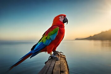 red and blue macaw