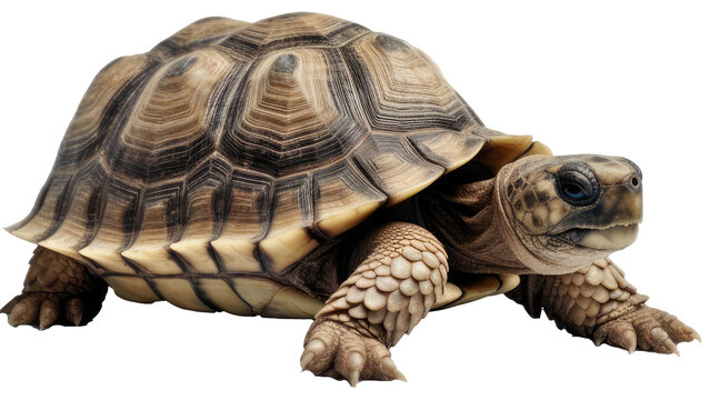 A greek tortoise isolated on white background as transparent PNG, generative AI animal