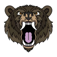 Fototapeten An full color vector illustration of a stylized roaring bear head. © Matt Renaud