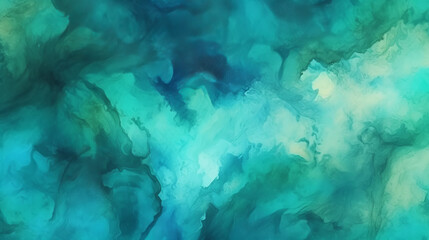 Fototapeta na wymiar An abstract painting featuring shades of blue and green. Generative ai
