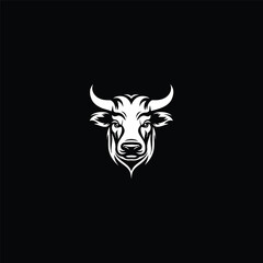 Bull head logo design vector illustration