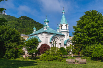 Fototapeta na wymiar Hakodate Orthodox Church in Hakodate, Hokkaido, Japan