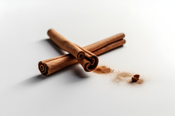 cinnamon sticks isolated on white - - Generative with AI technology