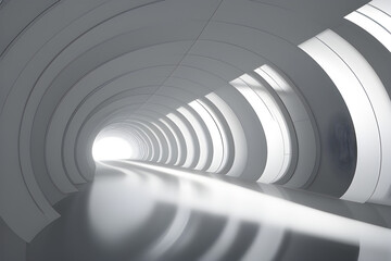 create a photorealistic white tunnel, generative ai