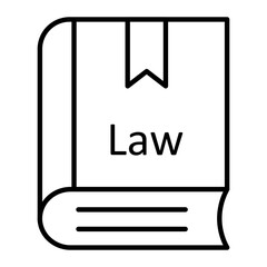 Law Book Outline Icon