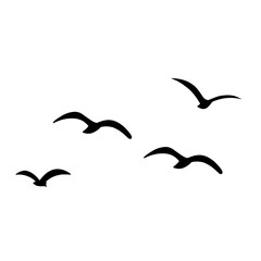 Naklejka premium Silhouette of flying birds