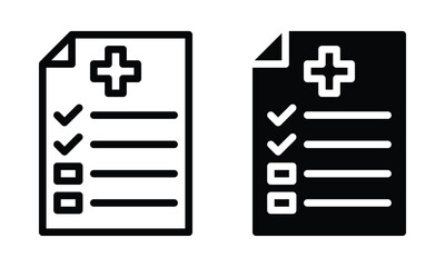 Diagnosis icon with outline and glyph style.